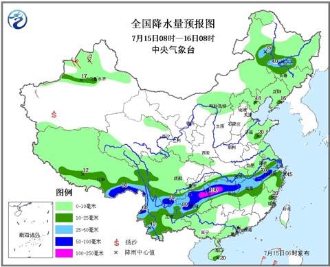 全国降水量预报