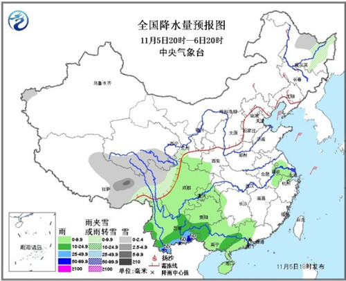 江南华南局地有暴雨 东北华北大部将降温4～6℃